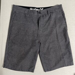 Hurley Men's Charcoal Gray Heathered Flat Front Shorts